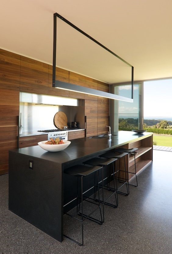 modern kitchen build with terrazzo flooring