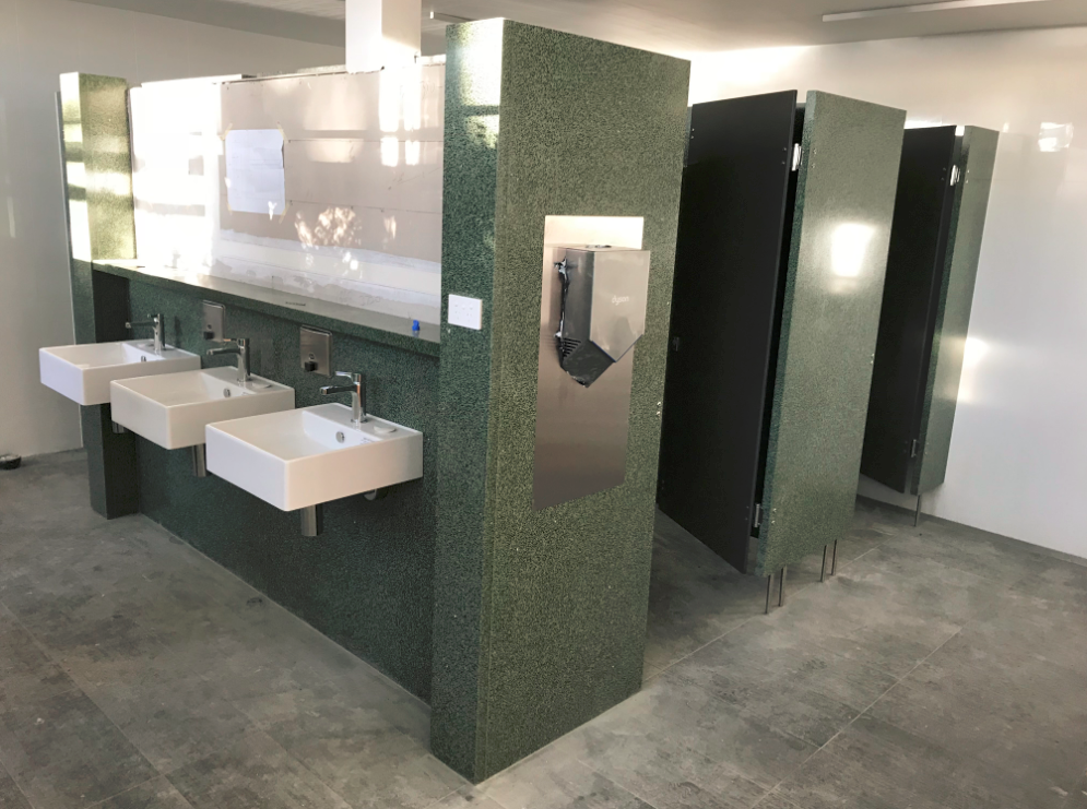 Terrazzo toilet partitions